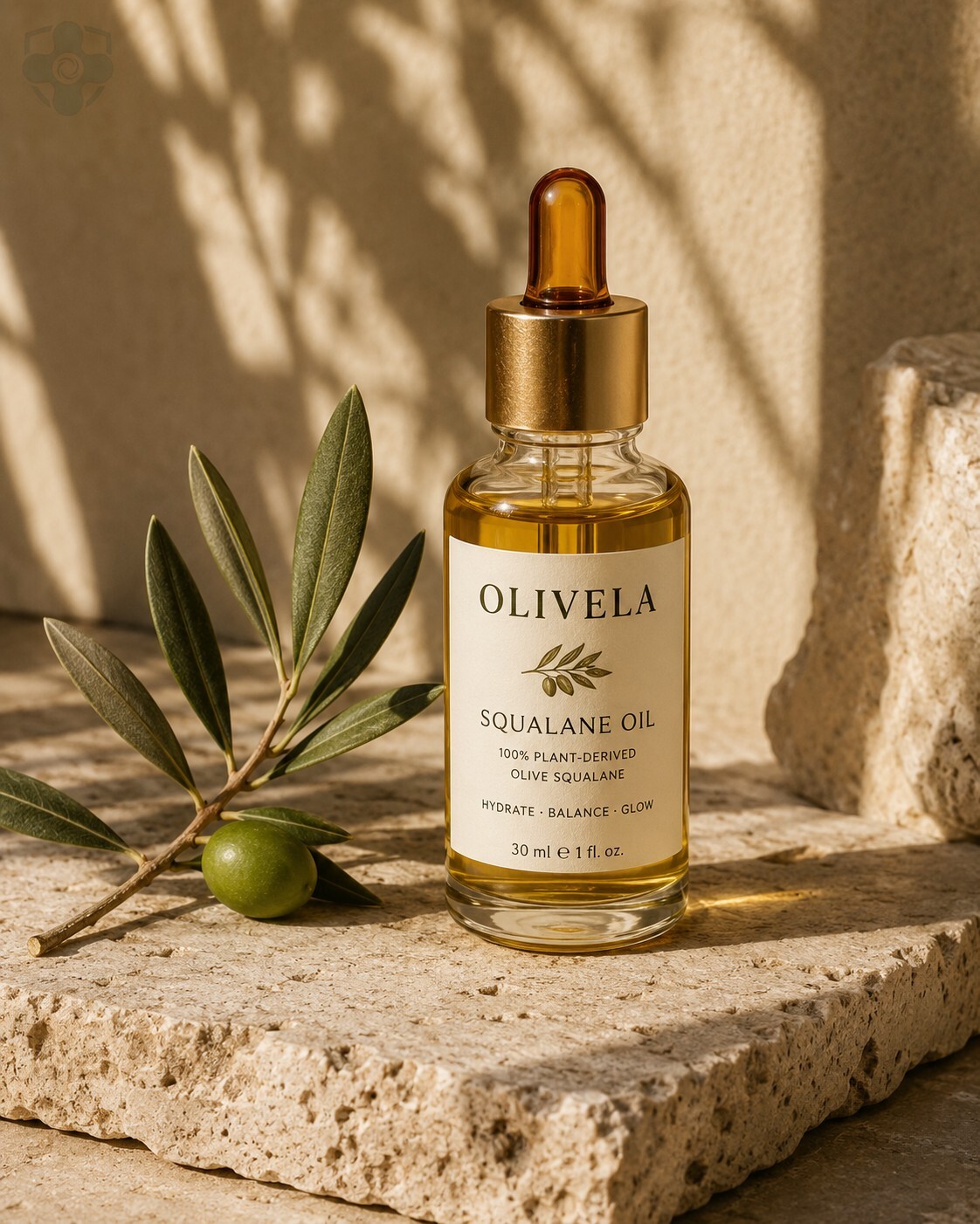 Olivela Squalane Glow Oil — Pure Olive-Derived